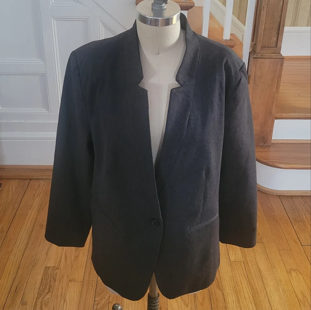 OLD NAVY Blazer Jacket Women's Grey Size XL Petite - Picture 1 of 8
